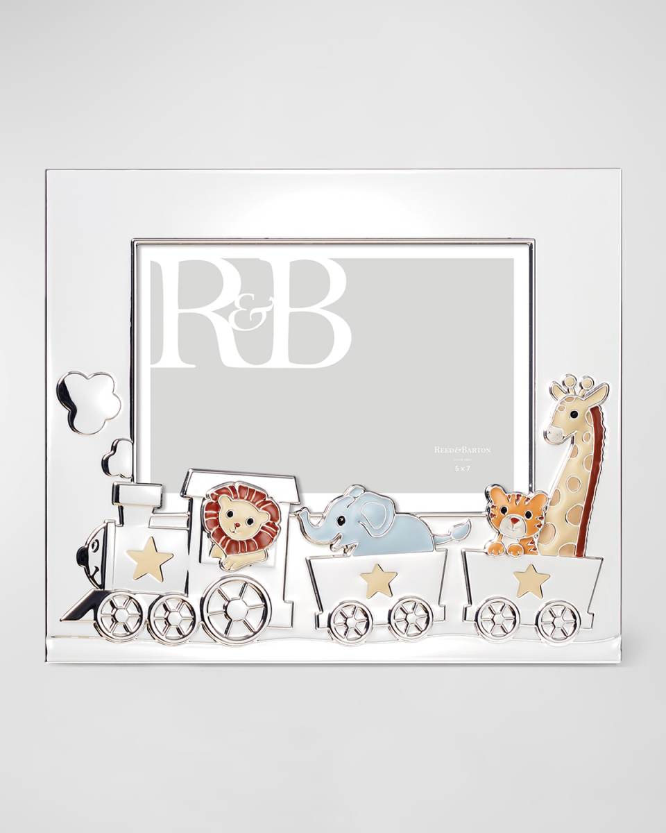 Animal Train Silverplated Photo Frame, 5" x 7"